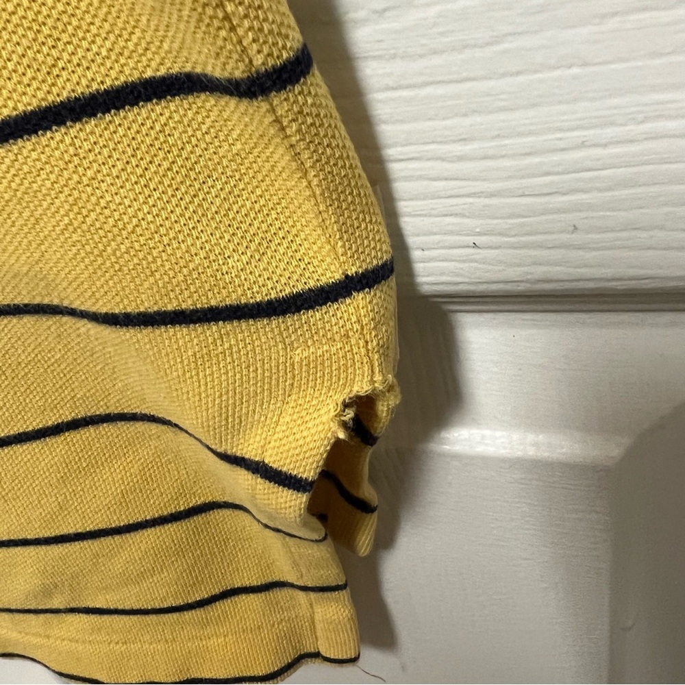 Polo by Ralph Lauren Yellow and Navy Striped Polo Shirt - Picture 10 of 13